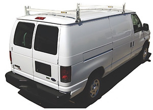 Holman - Utility Van Rack 3rd Cross Bar Only Rain Gutter Mount Van Roof Rack White - 40824