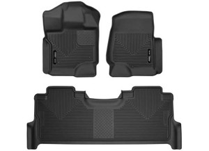 Husky Liner - 1723 F250/f350 Crew Xact Contour Series Black Front & 2nd Row Floor Liners - 53388