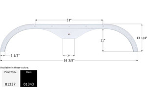Icon Technologies Limited RV - Fender Skirt Tandem Travelaire Fs211 Polar White - 1237