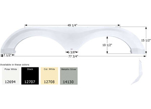 Icon Technologies Limited RV - Fender Skirt Tandem Evergreen Fs2694 Colonial White - 12708