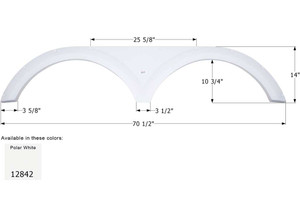 Icon Technologies Limited RV - Fender Skirt Tandem Keystone Fs2842 Polar White - 12842