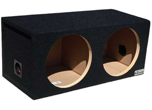 KING BOXES - Dual 12in Sealed Subwoofer Enlcosure  Black Carpeted - D12S