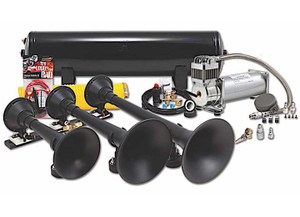 Kleinn Air Horns - Pro Blaster Triple Train Horn Kit 150 Psi 100% Duty Air System With Slim Design - HK9-SLIMLINE