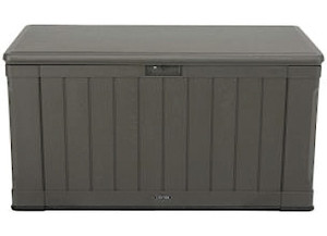 Lifetime - Outdoor Storage Box116 Gal Black Bottom Wood Slat Design Sides And Lid - 60089