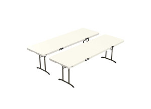 Lifetime - Lifetime Almond 8ft Foldinhalf Table  2 Pk Commercial - 80882
