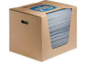 New Pig - Pig Blue Universal Heavy Weight Absorbent Mat Pad Box Of 50 - BLU106