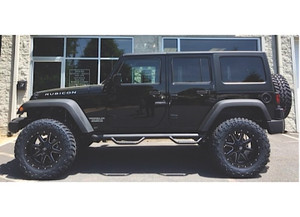 N-Fab - 0716 Wrangler Jk 4dr Nerf Stepsgloss Black Coated - J0764-GB