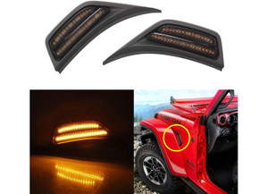 Race Sport Lighting - 18c Wrangler Fender Maker Led Light W/amber Led & Light Smoked Cover(sold In Pa - RSJLFDL