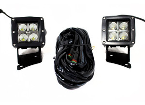 Race Sport Lighting - 2 X 12w Cree Square Cube Light + L10 Jeep Jk 0713 Bracket - RSL10-12W