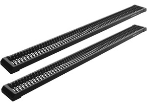 Raptor - 76in Aluminum 7in Workstep Running Boards Only Black Textured - 2475-BLK