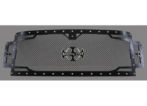 Royalty Core - 17c F250/f350/f450 Super Duty W/o Camera Rc2 Twin Mesh Grille Gloss Black - 15414