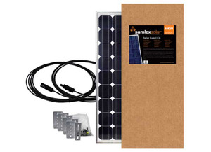Samlex America - 100w Solar Panel Kit Includes Solar Panel Connecting Wires Aluminum Mounting Brackets & Hardware - SSP-100-KIT