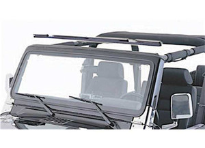 Smittybilt - 9706 Wrangler Tj/lj Quick Detach Windshield Header; Gloss Black - 90104