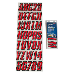 Hardline Products - Boat Lettering Registration Kitred/black - REBLK800