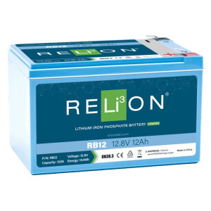 RELiON Lithium Battery - Lithium Deep Cycle Battery Lifepo4 12.8v 12ah F2 Terminal - RB12