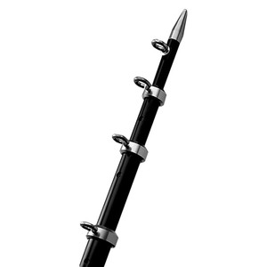 Taco Marine - Aluminum Teleoutrigger Pole11/8in X 15ft Black/silver - OT-0442BKA15