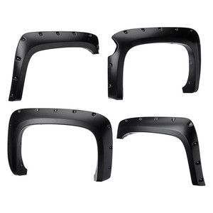 Tyger Auto - 0713 Silverado 1500 69.3in Crew Cab Paintable Smooth Matte Blk Pocket Style Fender Flare Set 4pc - TG-FF8C4108