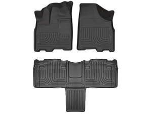 Husky Liner - 1120 Sienna Weatherbeater Front & 2nd Row Floor Liner Black - 93861