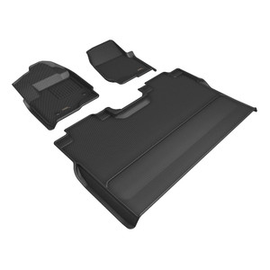 3D Mats - 17c F250/f350/f450/f550 Supercrew Bucket Seats Kagu Floorliner Row 1 & 2 Black - L1FR16601509