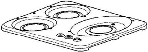 Dometic - Top  3-burner Drop-in  Wh - 57115