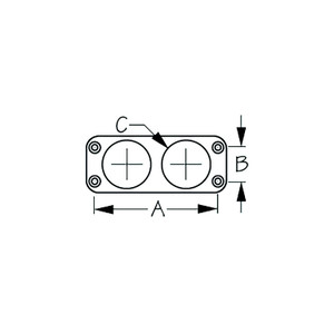 Sea-Dog, 4260311, Back Mount Socket Panel, A: 1-7/8", C: 1-1/8", Black, Holes: 1, #8 FH - 426031-1