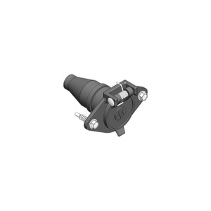 Blue Ox BX88413 6 Pin Connector, Baseplate Socket, Black Plastic - BX88413