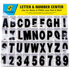 Seachoice 74127 Letter & Number Display, 3" Premium Vinyl, Black - 74127