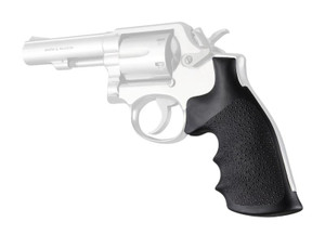 Hogue S&W K/L-Frame Revolvers OverMolded Rubber Full Size Grip Finger Grooves (Black) - 100004