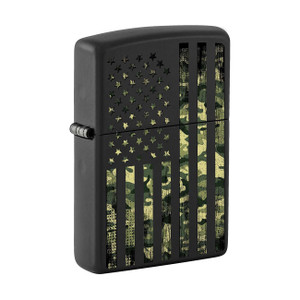 218CAMOFLAG Zippo 80983 Windproof Lighter Camouflage United States Flag Black Matte - 218CI413258