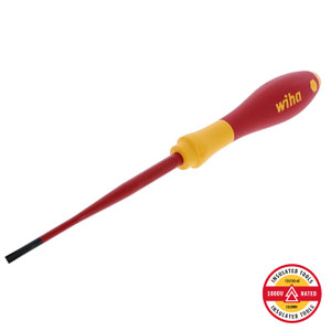 Wiha Insulated SlimLine Slotted Screwdriver with Cushion Grip 3.5mm x 100mm - 32046