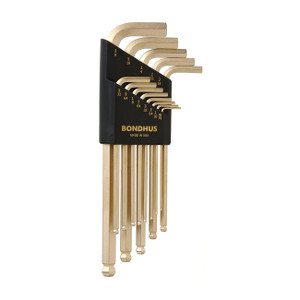 Bondhus GoldGuard Plated Balldriver SAE Ball End HEX L-Key Set (13 Piece) - 37937