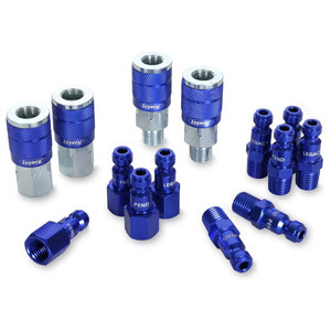 ColorConnex Coupler Plug Kit Type C 1/4in NPT 1/4in Body Blue 14 Pc - A72458C