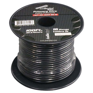 Audiopipe Primary Wire 16-Gauge 100 Foot Spool - Black - AP-16-100 BLK