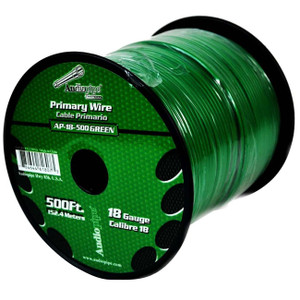 Audiopipe Primary Wire 18-Gauge 500 Foot Spool - Green - AP18500GR