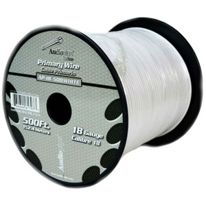 Audiopipe Primary Wire 18-Gauge 500 Foot Spool - White - AP18500WH