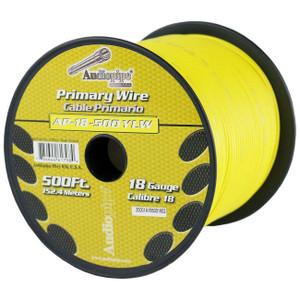Audiopipe Primary Wire 18-Gauge 500 Foot Spool - Yellow - AP-18-500 YLW