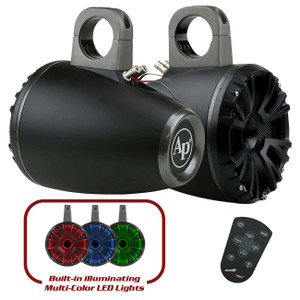 Audiopipe 8" 300 Watts Black Wakeboard Tower Pair with Built-in LED Lights - APMP-843TWR