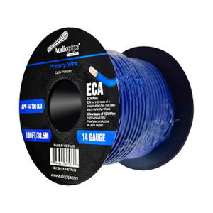 Audiopipe Flexible ECA Primary Wire 14 Gauge 100 Foot Spool Blue - APV-14-100BLU