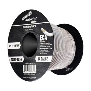 Audiopipe Flexible ECA Primary Wire 14 Gauge 100 Foot Spool - White - APV-14-100WHT