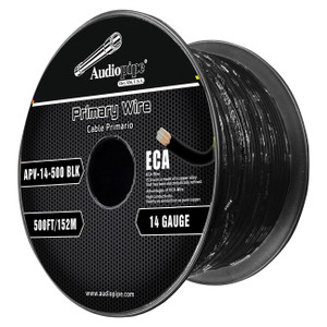 Audiopipe Flexible ECA Primary Cable 14 Gauge 500 Foot Black - APV-14-500BLK