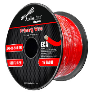 Audiopipe Flexible ECA Primary Cable 16 Gauge 500 Foot Red - APV-16-500RED