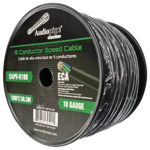 Audiopipe "Speed Cable" 9 Conductor 18-Gauge 100 Feet Speed Cable - C4PVR100