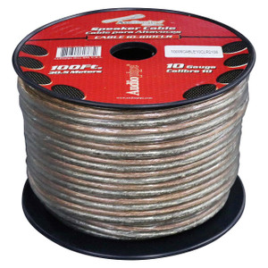 Audiopipe Speaker Wire 10-Gauge 100 Foot Spool - Clear Insulation - CABLE10100CL