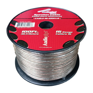 Audiopipe Speaker Wire 16-Gauge 100 Foot Spool - Clear Insulation - CABLE16100
