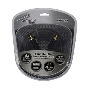 Audiopipe 15-Foot Gold Plated Interconnect RCA Cable - CPP15