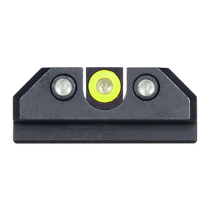 Night Fision Night Sight Set for CZ-USA P-10 C/F Yellow Front Ring/Black U-Notched Rear Rings - CZU77007YGZG