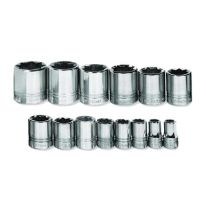 Williams 1/2" Drive Shallow SAE Socket Set on Clip Rail 8-Point (14 Piece) - JHWWSS-814RC
