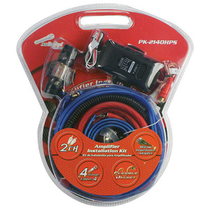 Audiopipe 4 Gauge Amplifier Wiring Kit with Hi/Low Impedance Adapter - 2100 Watts - PK-2140HPS