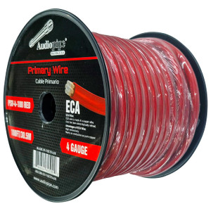 Audiopipe Flexible ECA Power Cable 4 Gauge 100 Foot - Red - PSV-4-100 RED