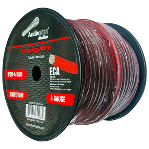Audiopipe Flexible ECA Power Cable 4 Gauge 250 Foot - Red - PSV-4 RED